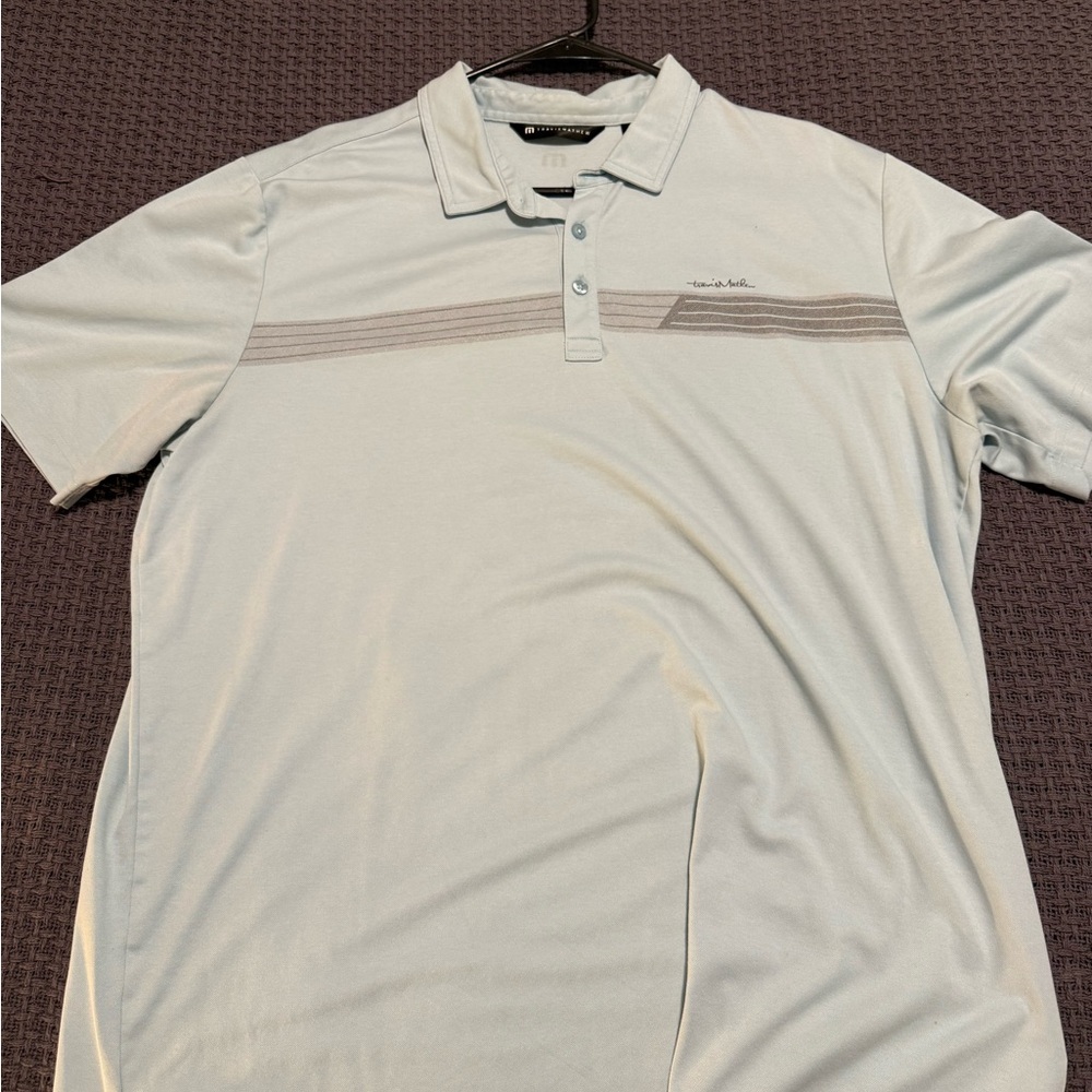 Travis Mathew Light Gray Polo Shirt